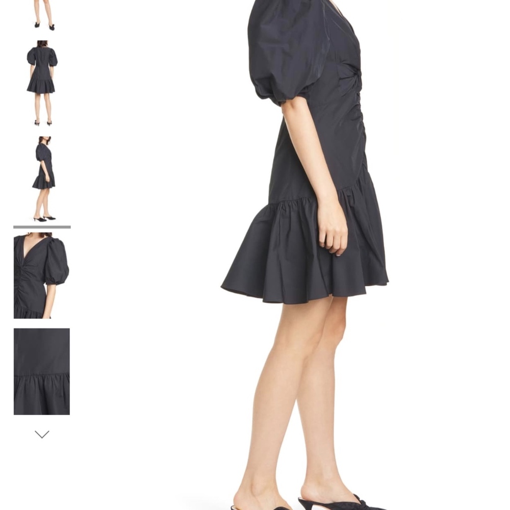 $495 NWT Rebecca Taylor Black Taffeta Dress -4 - Picture 6 of 8